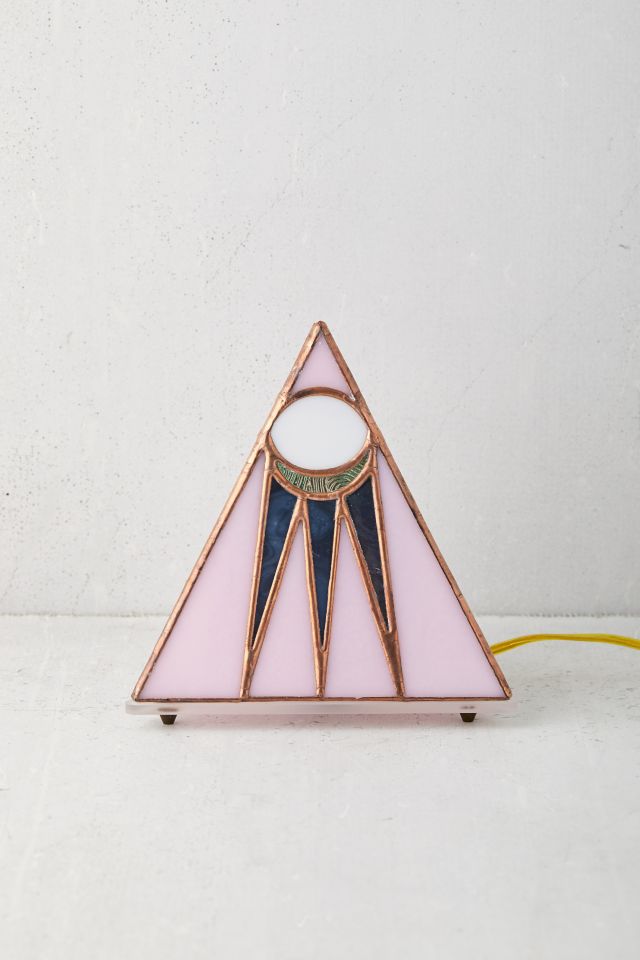 Luminaire pyramide en vitrail Moon Friend Of All Pink   #1