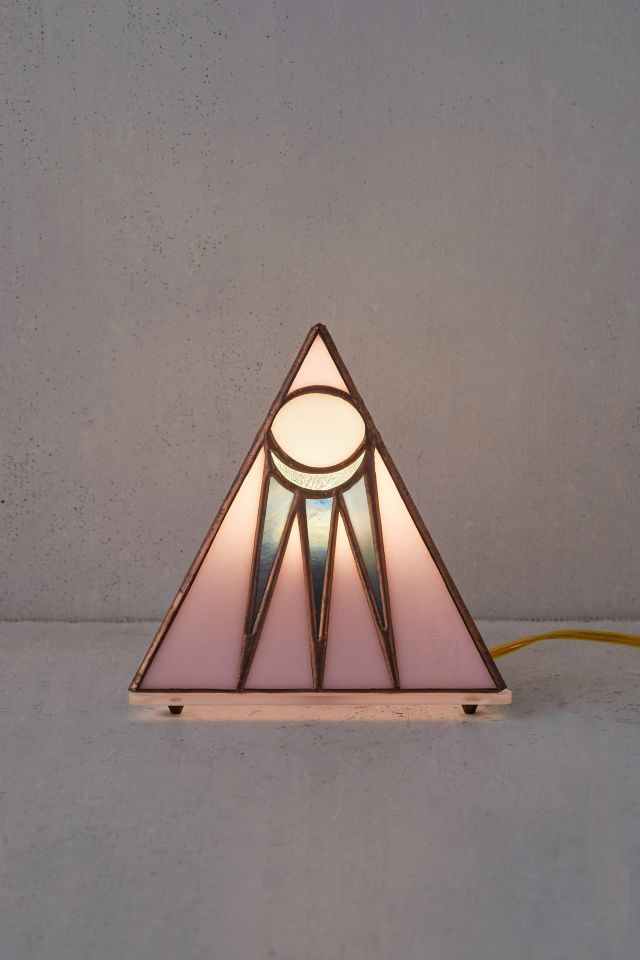 Luminaire pyramide en vitrail Moon Friend Of All Pink   #2