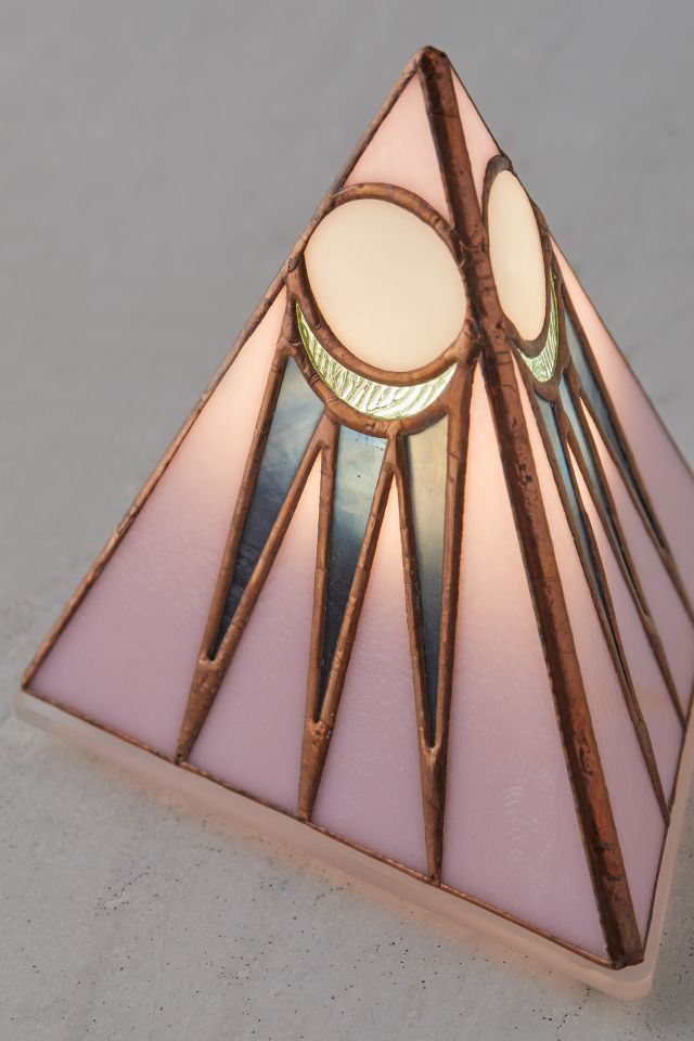 Luminaire pyramide en vitrail Moon Friend Of All Pink   #3