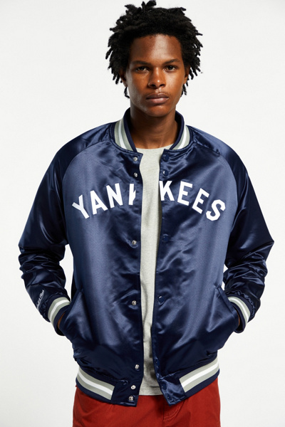 MITCHELL NESS Men New York Yankees Satin Jacket Black