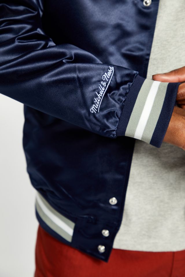 Mitchell & Ness New York Yankees MLB Heavyweight Satin Jacket in Navy, Men's at Urban Outfitters