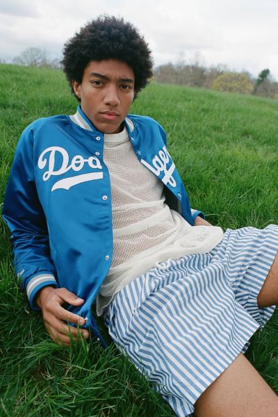 KTZ La Dodgers Satin Varsity Jacket in Blue for Men