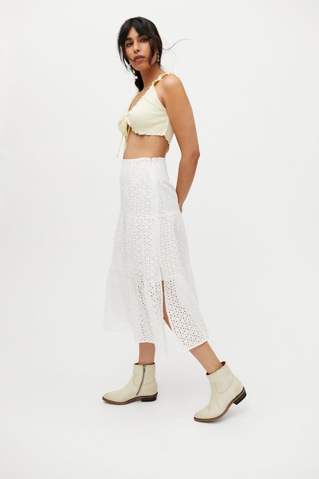 MINKPINK Juliana Broderie Midi Skirt | Urban Outfitters