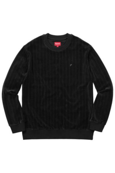 Supreme Ribbed Velour Crewneck Urban Outfitters