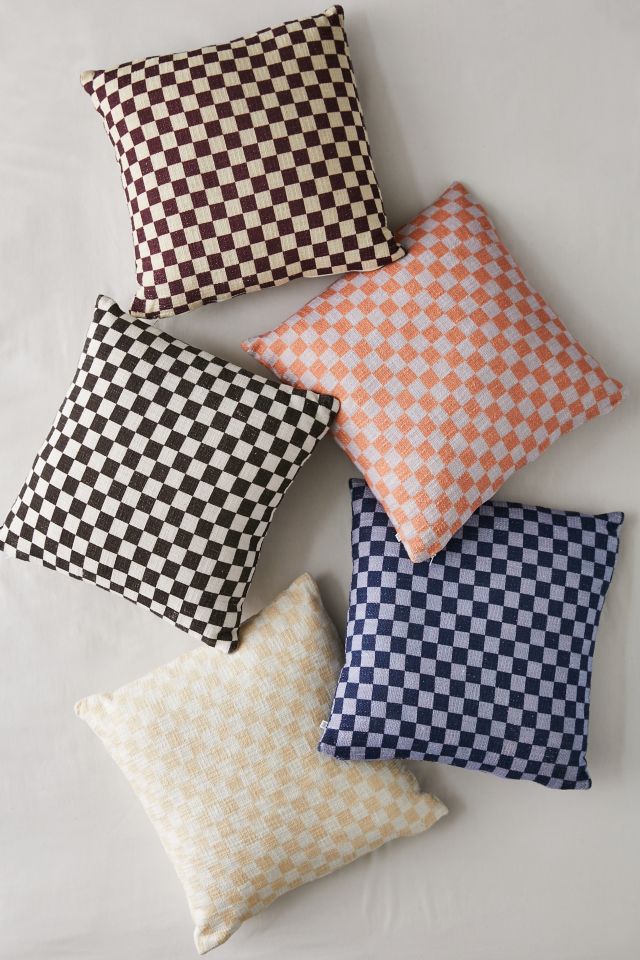 Checked shop throw pillows