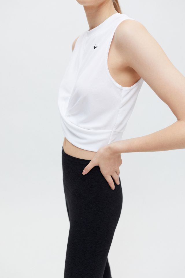 Nike Women's DRI-FIT Yoga Training Tank Top (White) Size Small at