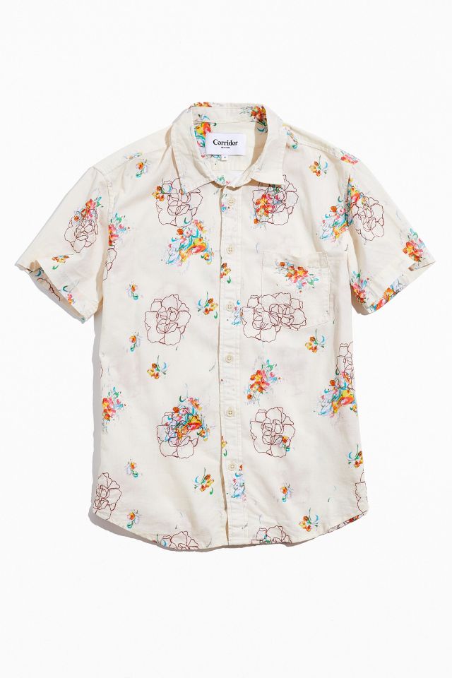 Corridor Embroidered Bouquet Button-Down Shirt | Urban Outfitters