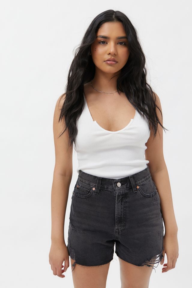 BDG A-Line Denim Cutoff Short – Washed Black Denim #1