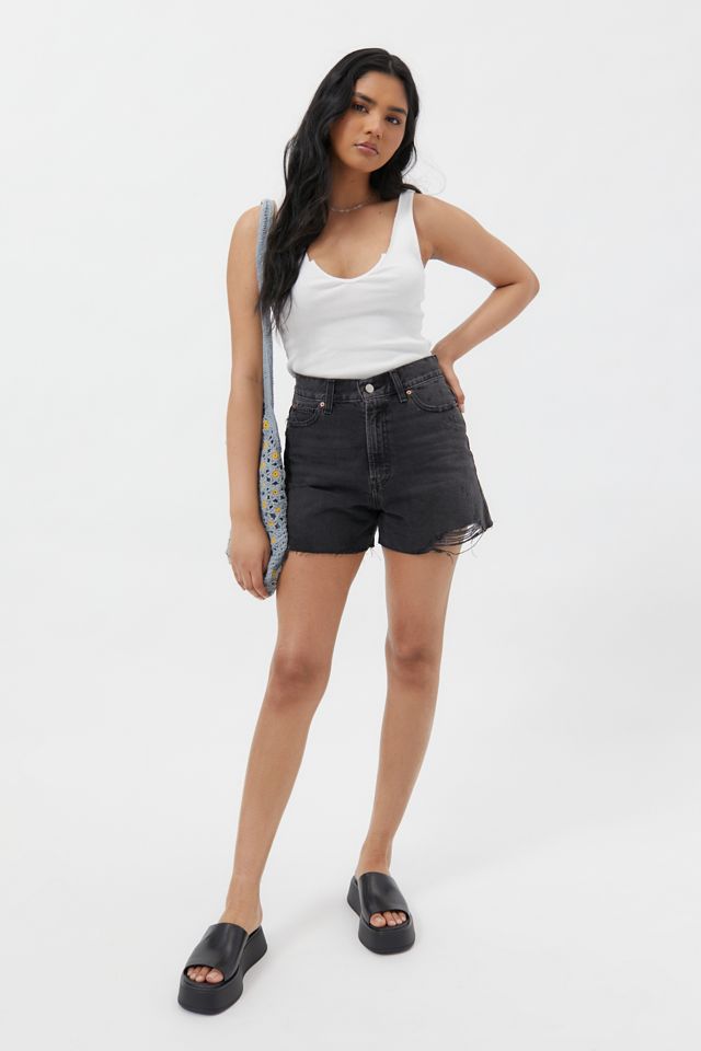 BDG A-Line Denim Cutoff Short – Washed Black Denim #4
