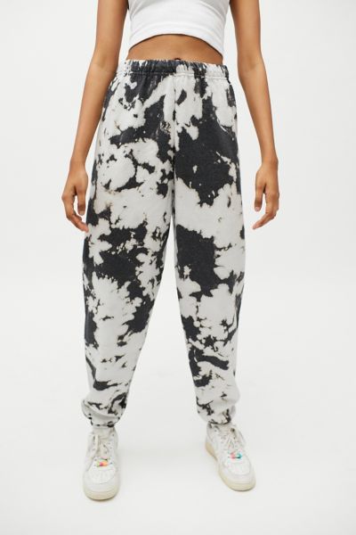 grey and black tie dye sweatpants