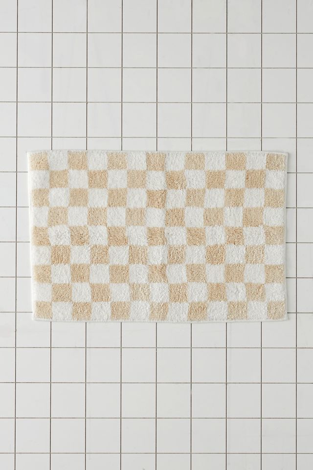 Checkerboard Cotton Bath Mat #1