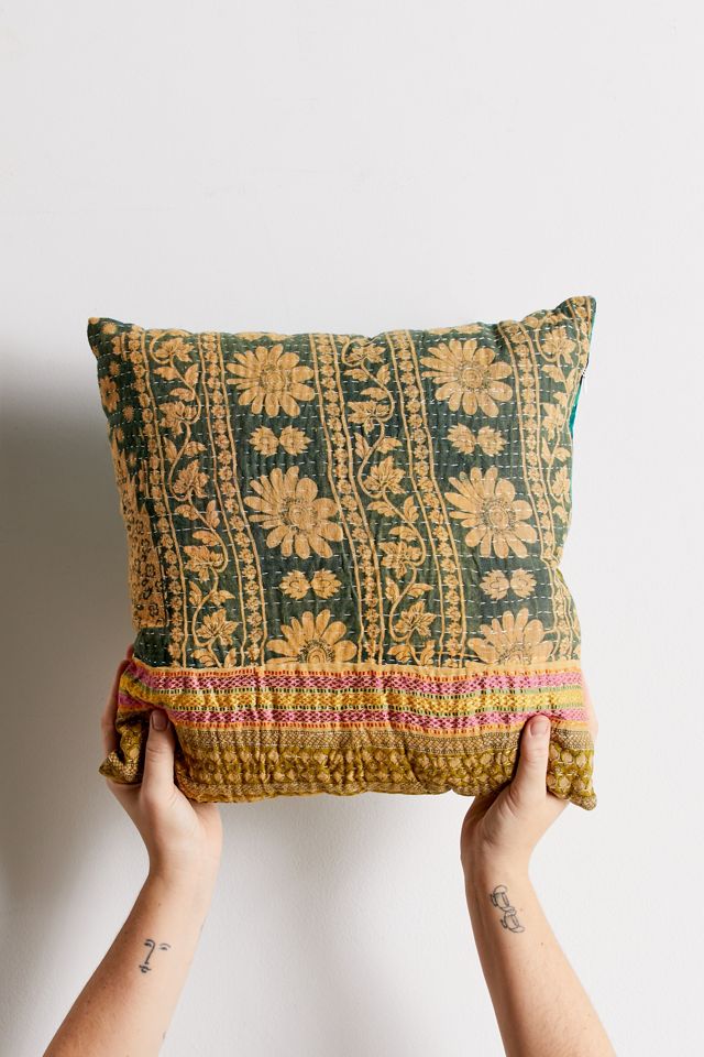Urban Renewal One-Of-A-Kind Kantha Throw Pillow #2