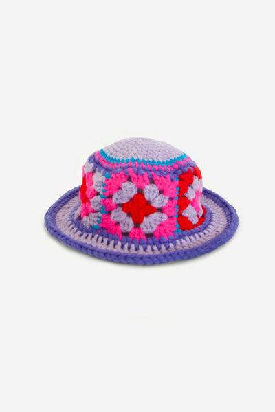 NEW STAHL UO Urban Outfitters KNIT Crochet Bucket Cap Hat STAHL Crochet Bucket Hat with Happy Face Patch | Urban  main image 2