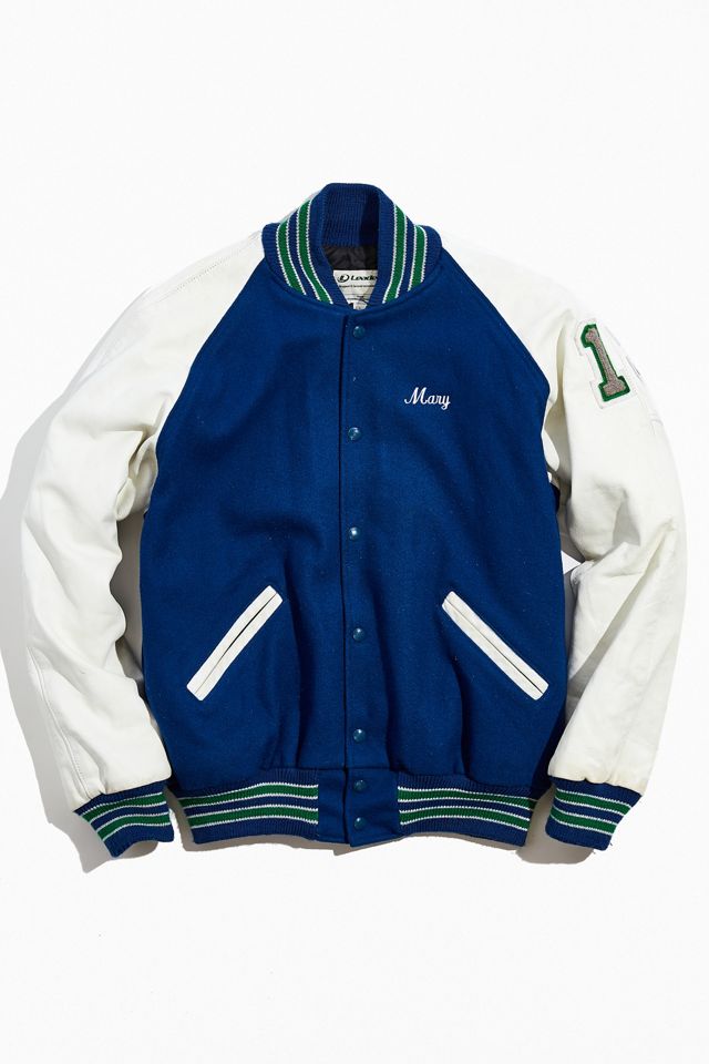 2nd Base Vintage Blue Spring Varsity Jacket | Urban Outfitters