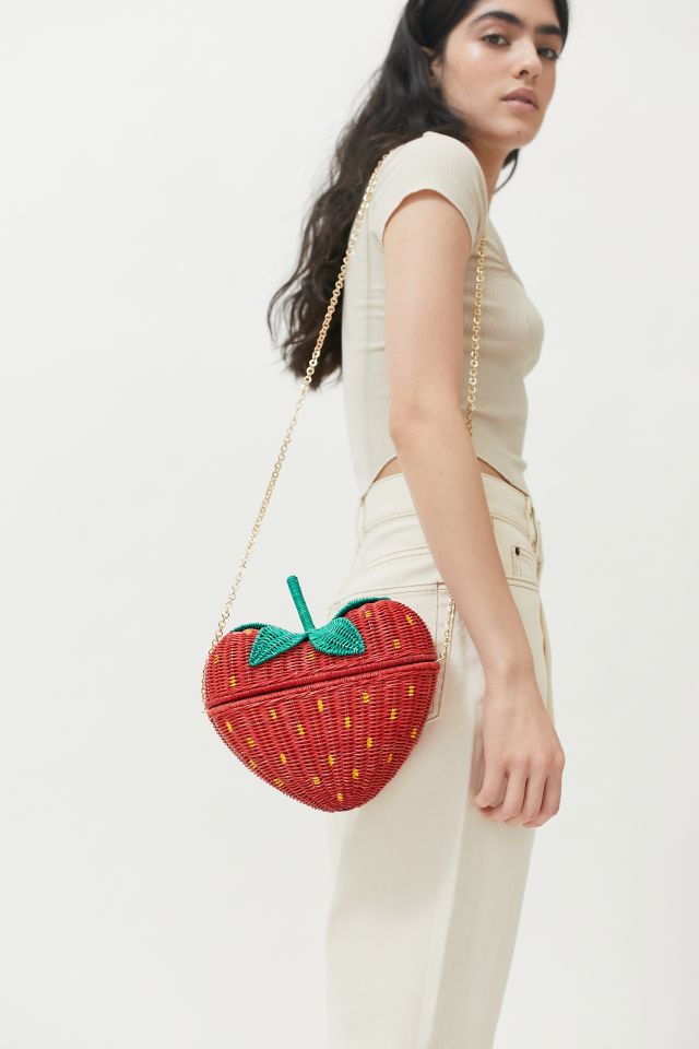 Serpui Heart Wicker Purse