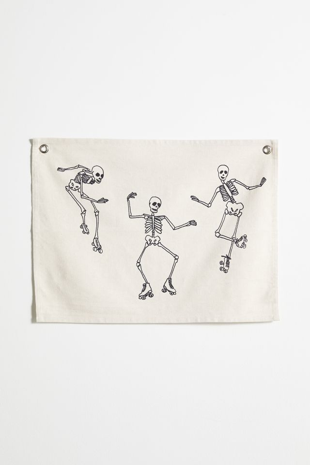 Roller Skating Skeletons Tapestry #1