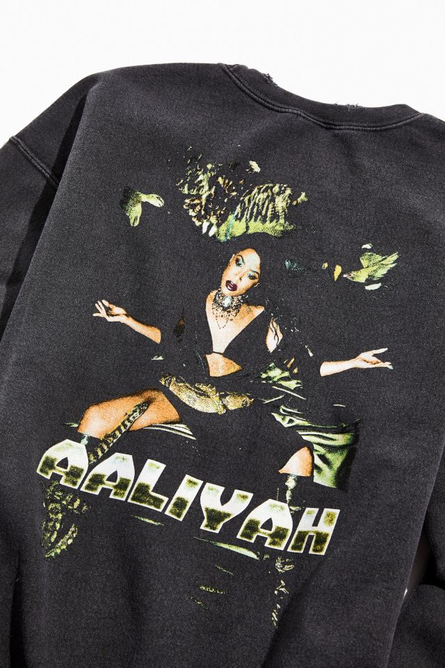 Aaliyah Distressed Crew Neck Sweatshirt #3