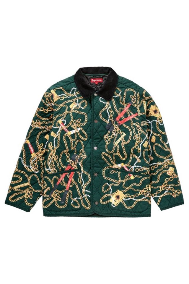 ランキング第1位 supreme 稀少XL chains quilted Jacket Chains FW20