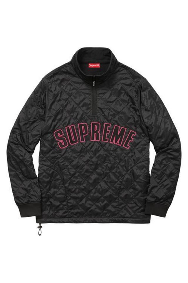Supreme Arc Logo Quilted Half Zip Pullover | Urban Outfitters