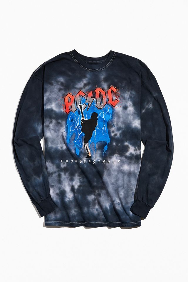 AC/DC Lightning Tie-Dye Long Sleeve Tee | Urban Outfitters