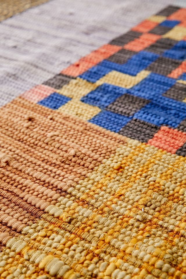 Reed Printed Rag Rug | Urban Outfitters