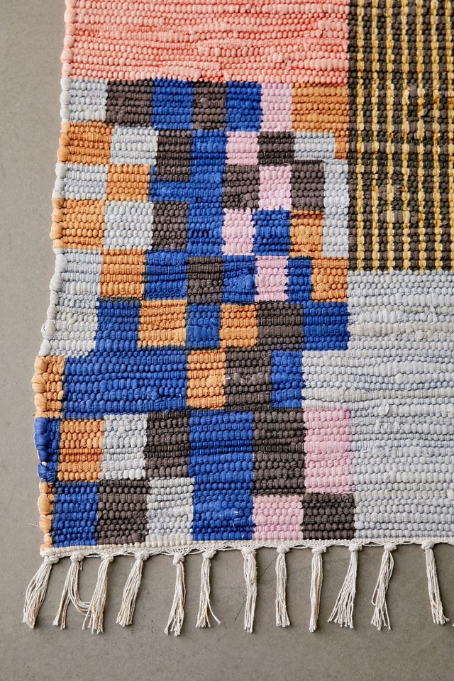 Reed Printed Rag Rug | Urban Outfitters