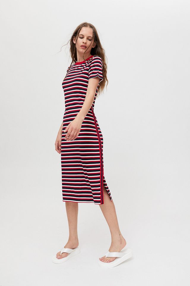 Tommy Jeans Ribbed Short Sleeve Midi Dress | Urban Outfitters Canada
