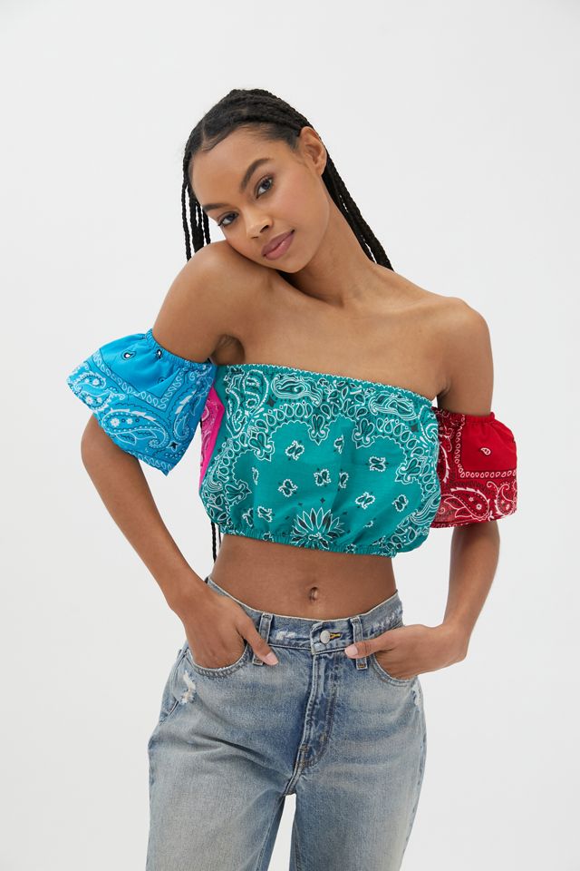 Urban Renewal Recycled Bandana Crop Top | Urban Outfitters Canada