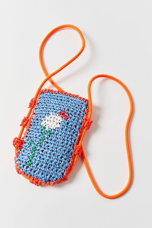Maria La Rosa Crochet Houses Pouch Crossbody Bag #1