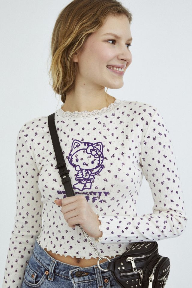 NEW girl ORDER X Hello Kitty Pointelle Top #3