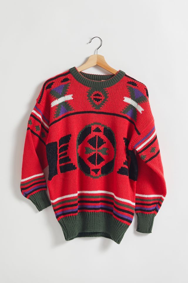Vintage Patterned Sweater Urban Outfitters Canada