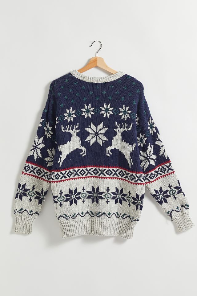 Vintage Reindeer Pattern Sweater #1