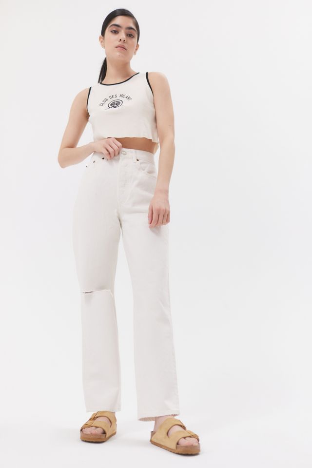 Jean Rétro Taille Haute Premium BDG – Denim Blanc Déchiré #3