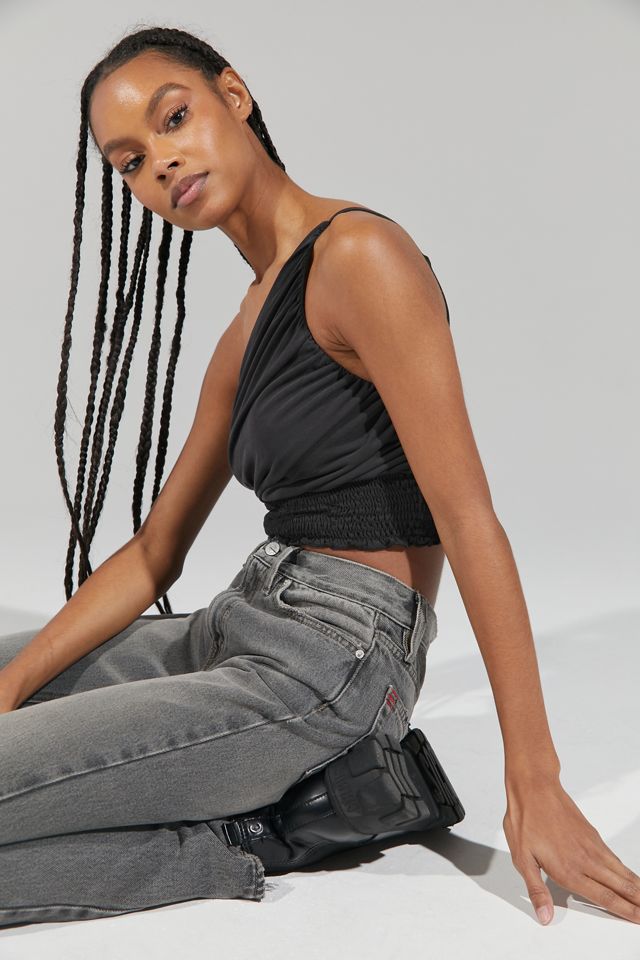 UO Melendez One-Shoulder Smocked Tank Top | Urban Outfitters