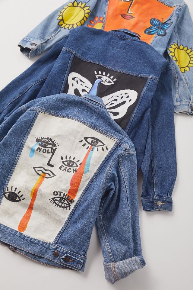 Urban Renewal Vintage X Hansel Clothing Hand Painted Denim Jacket