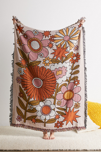 Valley Cruise Press '70s Bloom Woven Throw Blanket | Urban Outfitters