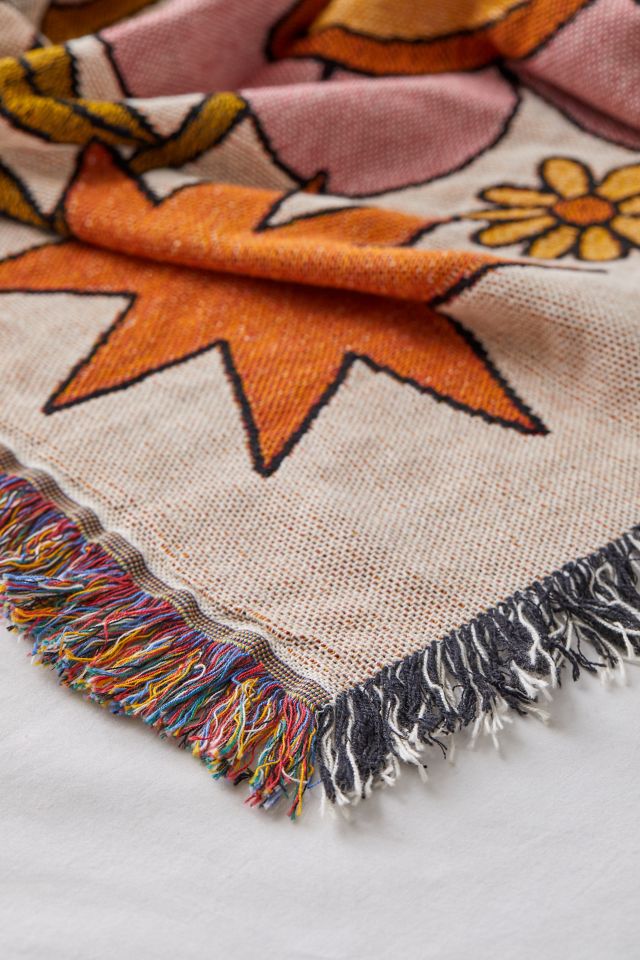 Valley Cruise Press 70s Bloom Woven Throw Blanket Urban Outfitters Canada