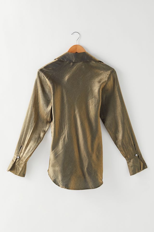Vintage Metallic Button-Down Top | Urban Outfitters Canada