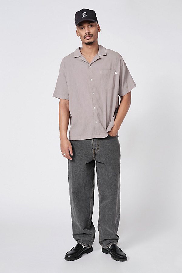 Standard Cloth Liam Crinkle Shirt In Dark Grey