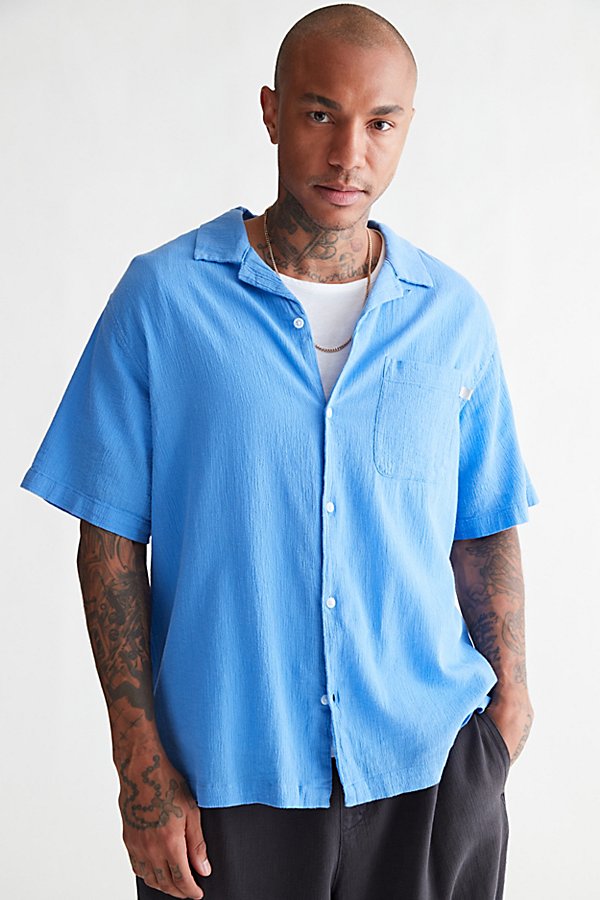 Standard Cloth Liam Crinkle Shirt In Light Blue