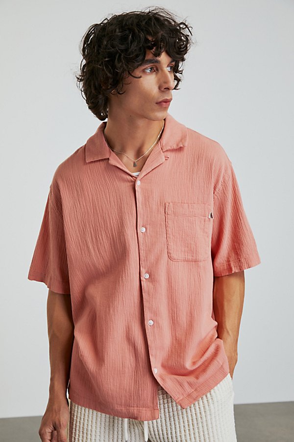 Standard Cloth Liam Crinkle Shirt In Light Red