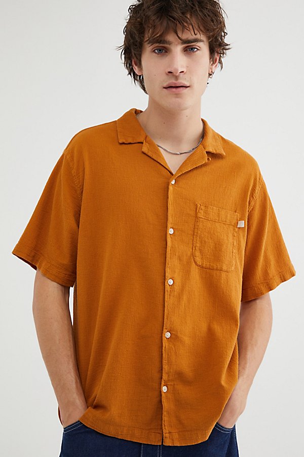 Standard Cloth Liam Crinkle Shirt In Rust