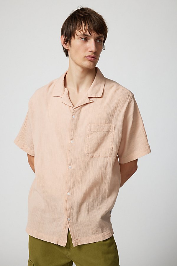 Standard Cloth Liam Crinkle Shirt Top In Light Mauve At Urban Outfitters