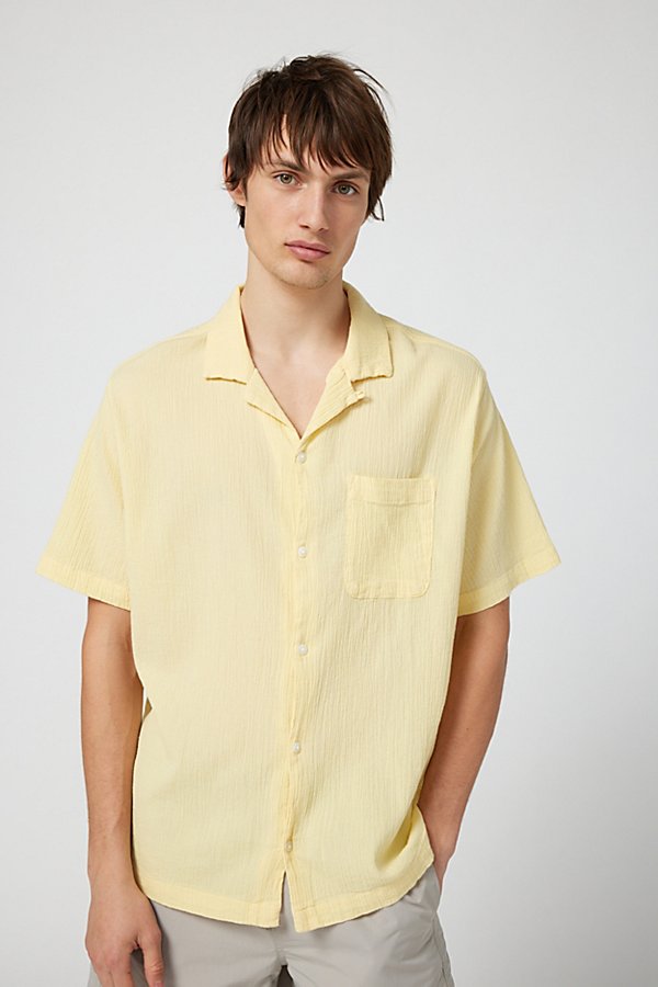 Standard Cloth Liam Crinkle Shirt Top In Dayroom Yellow At Urban Outfitters