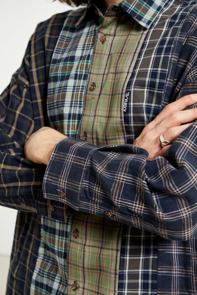 【AJO AJOBYAJO】21fw★ Oversized Buffalo Check Mixed Shirt Oversized Buffalo Check Mixed Shirt [Green] - AJOBYAJO