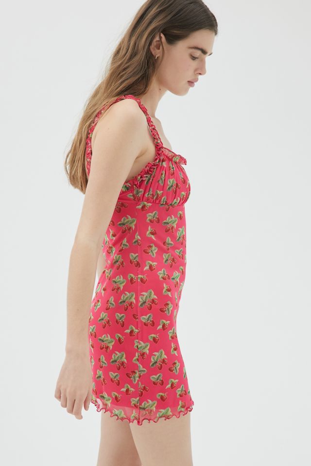 UO Lila Strawberry Ruffle Mini Dress #2