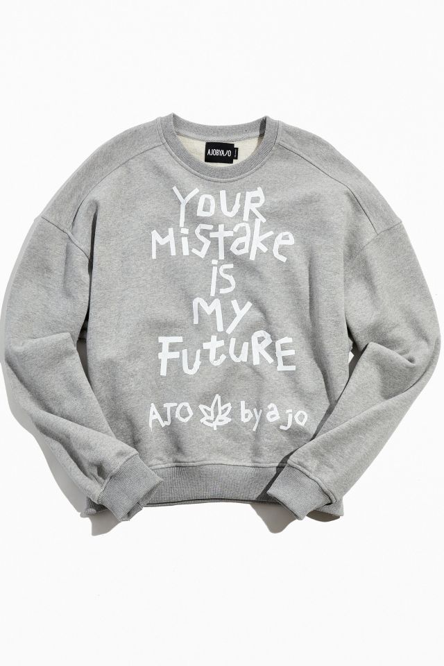 【AJO AJOBYAJO】Oversized Tape Slogan Sweatshirt AJOBYAJO Tape Slogan Oversized Crew Neck Sweatshirt | Urban