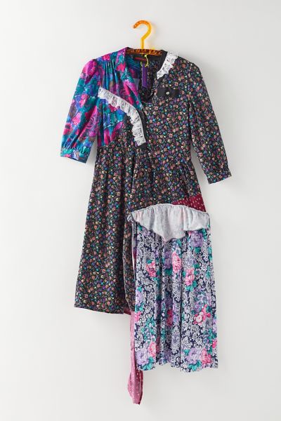 menyelek floral patchwork dress