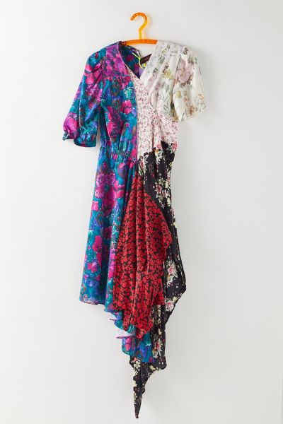 menyelek floral patchwork dress