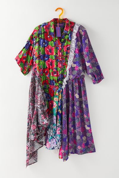 menyelek floral patchwork dress